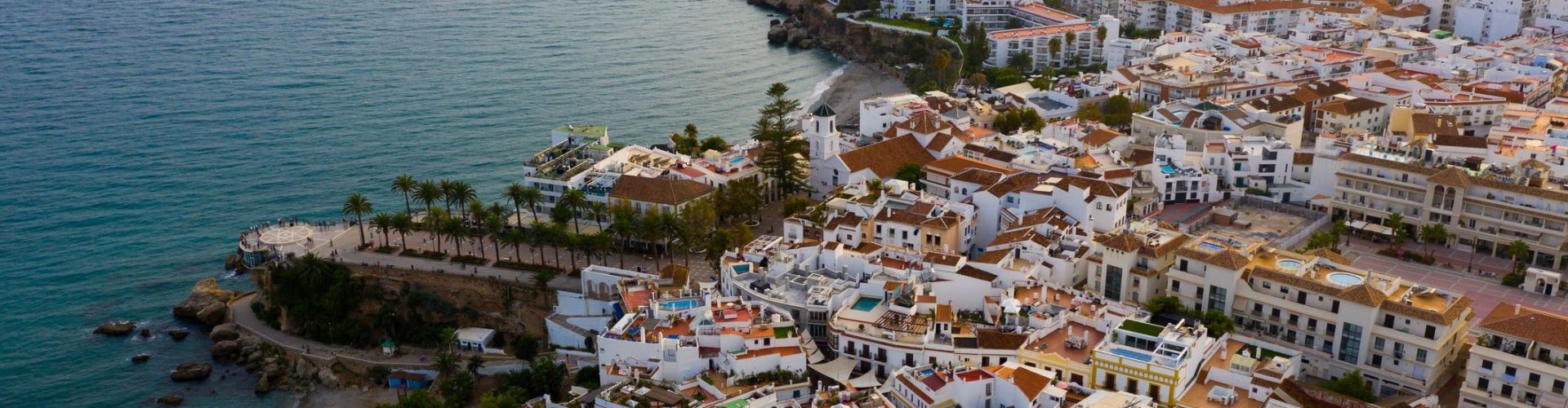 View over the resort town Nerja on the Mediterranean coast of Spain